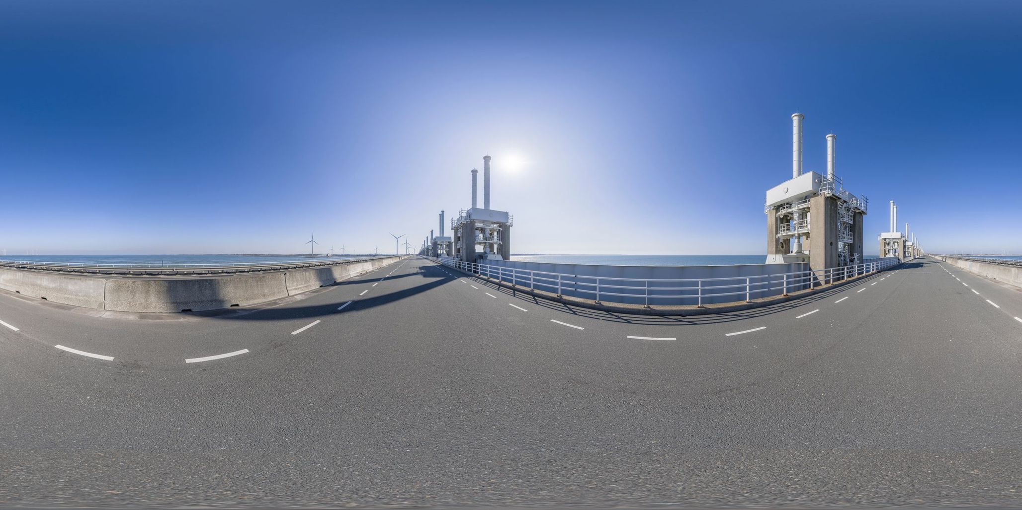 Sunny Day in Holland: Asphalt Parking Lot - HDRi Maps and Backplates