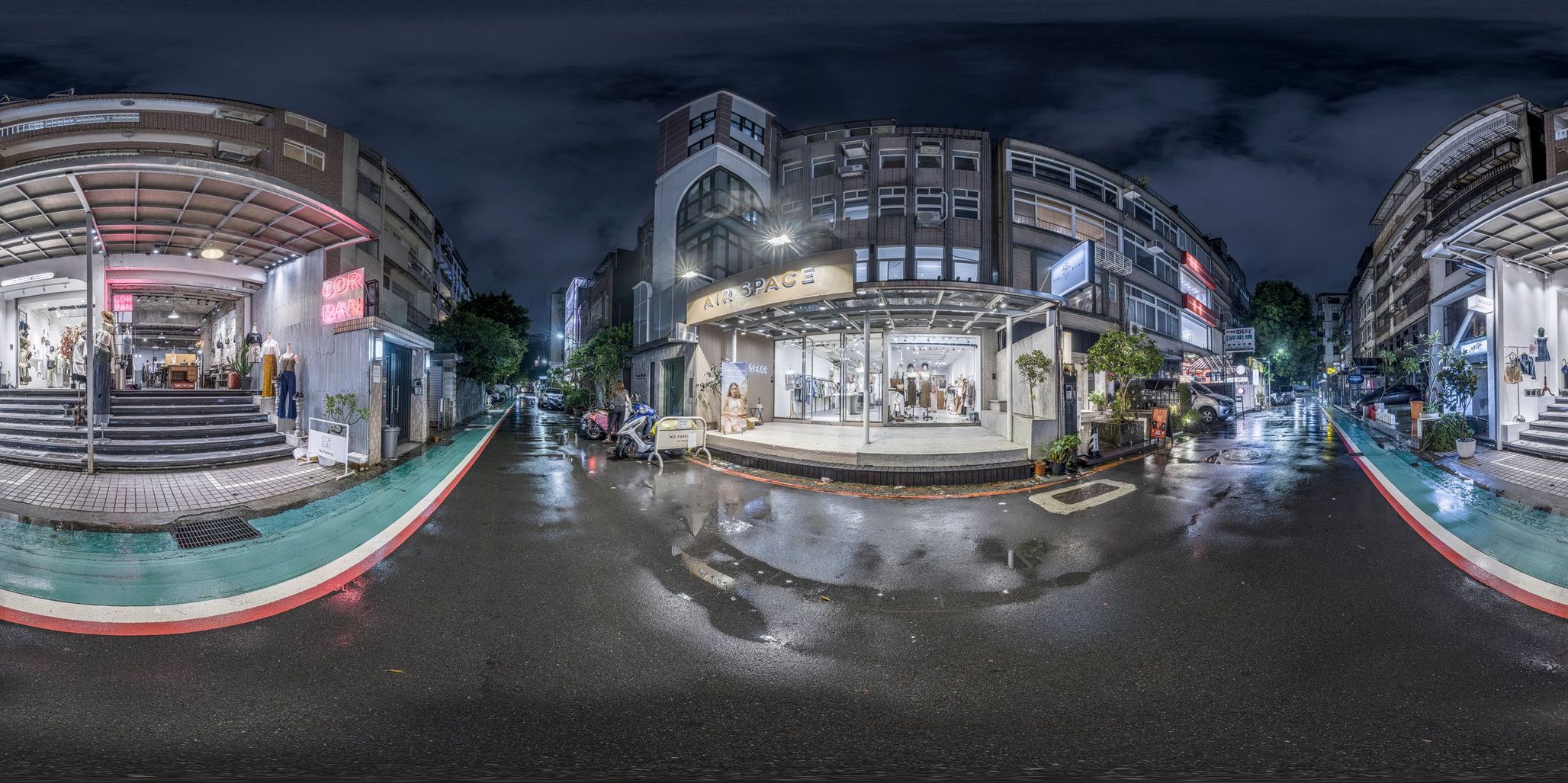 Taipei City, Taiwan Neon Lights and Approaching Rainstorm HDRi Maps