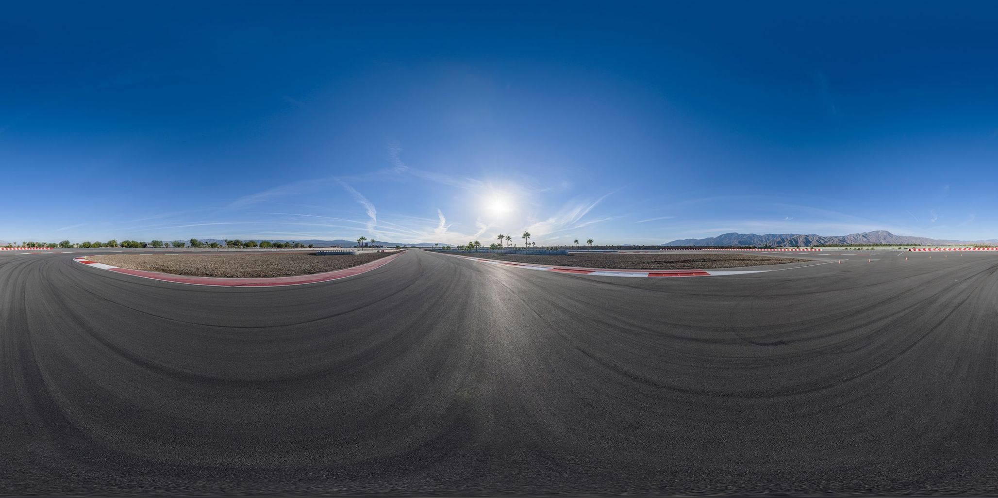 Empty Race Track in the USA Sun and Desert HDRi Maps and Backplates