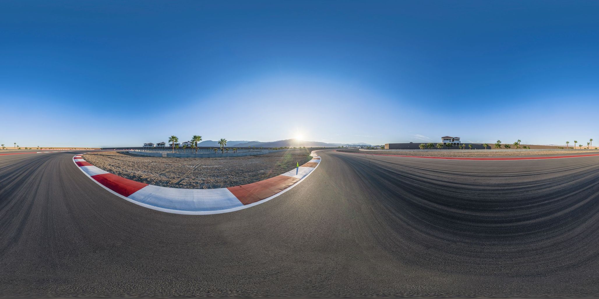 USA Racing Track at Dawn Bathed in Sunshine HDRi Maps and Backplates