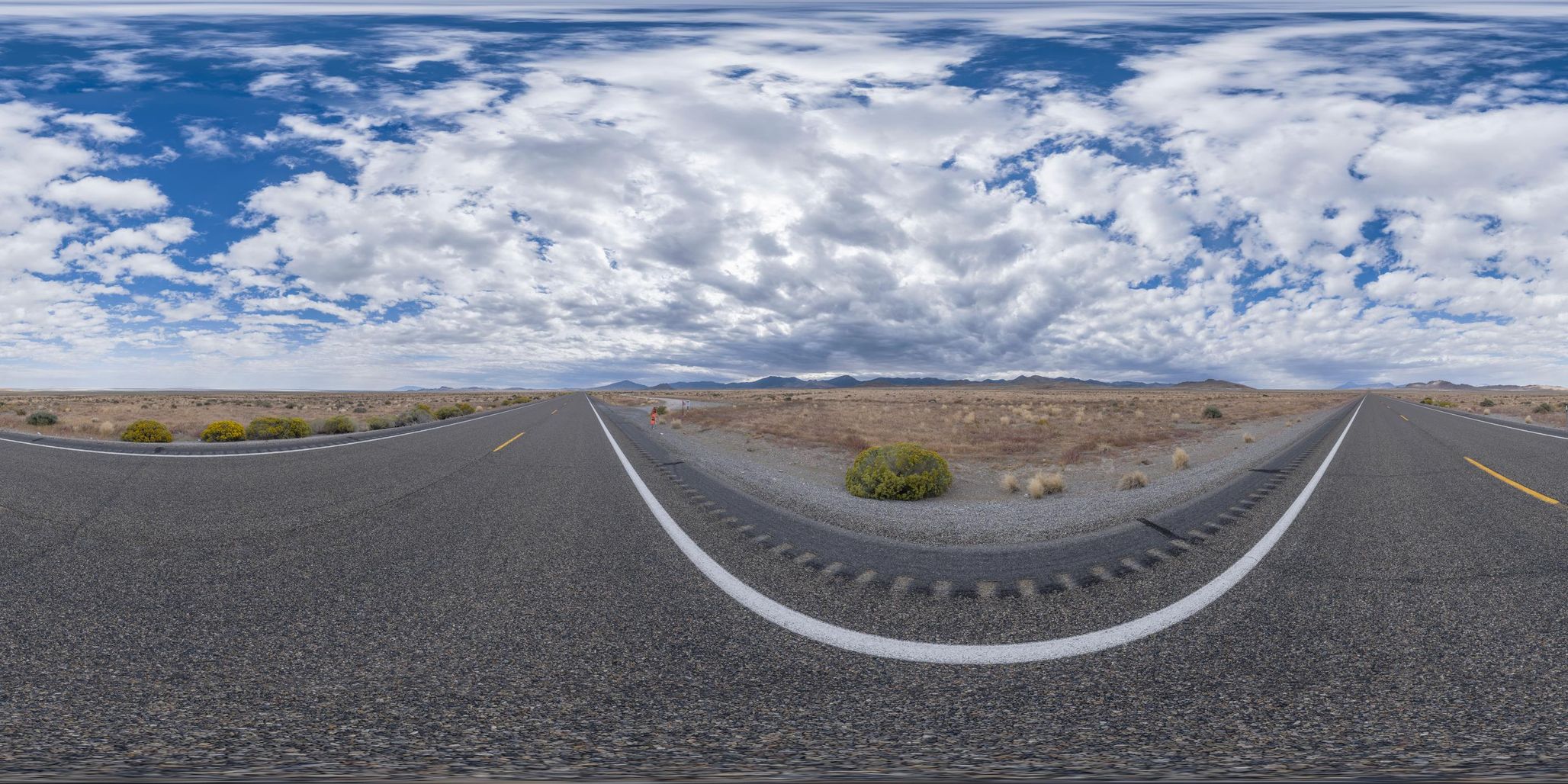 Utah Desert Road with Mountain View - HDRi Maps and Backplates