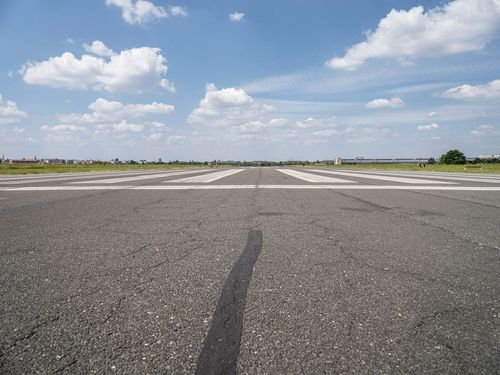 Berlin Tempelhof Airport with Clear Sky and Asphalt Runway - HDRi Maps ...