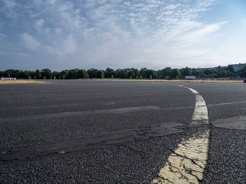 Empty Airport Parking Lot with Stop Sign - HDRi Maps and Backplates