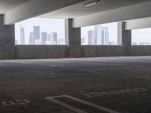 Empty Parking Lot in Urban Cityscape - HDRi Maps and Backplates