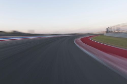 POV Racing: Motion Blur Straight Down the Road on a Race Track - HDRi ...
