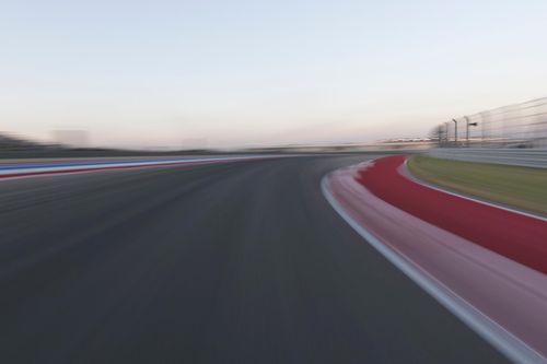 POV Racing: Motion Blur Straight Down the Road on a Race Track - HDRi ...