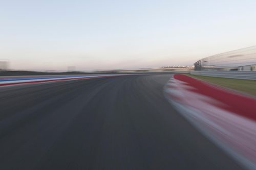 POV Racing: Motion Blur Straight Down the Road on a Race Track - HDRi ...
