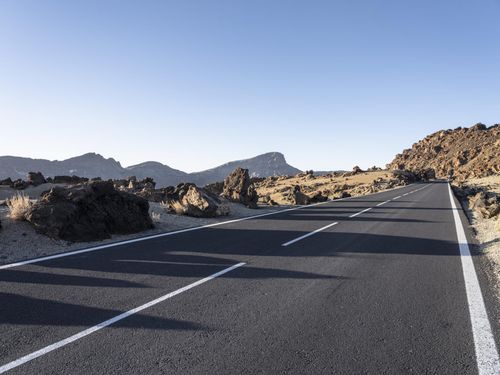 Spanish Asphalt Road in Desert Landscape - HDRi Maps and Backplates