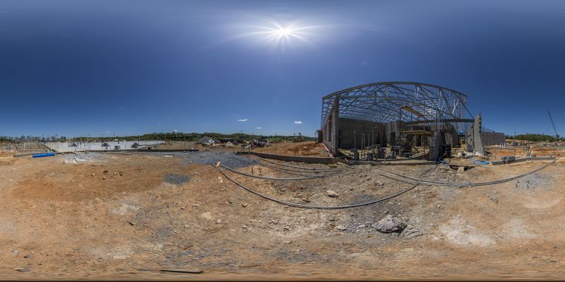 Rural Village Landscape with Clear Sky HDRi Maps and Backplates
