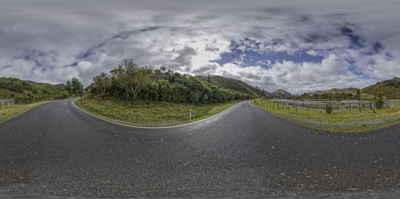 Scenic Landscape of Highland Road Surrounded by Mountains and ...