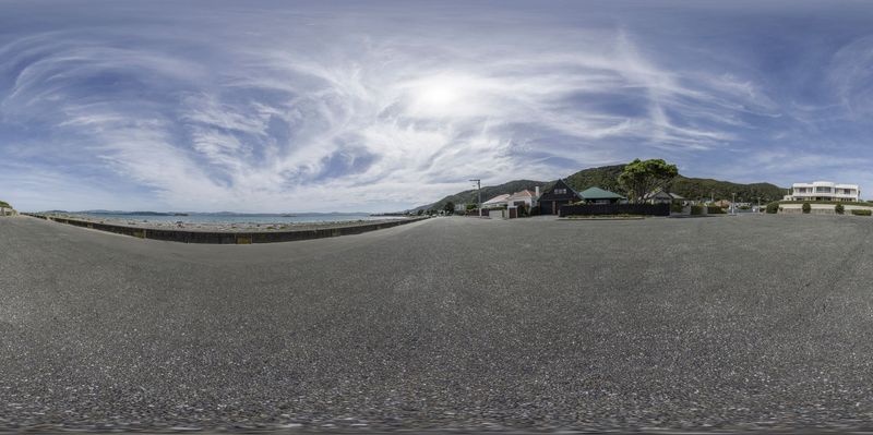 Scenic Landscape with Open Road and Clouds HDRi Maps and Backplates