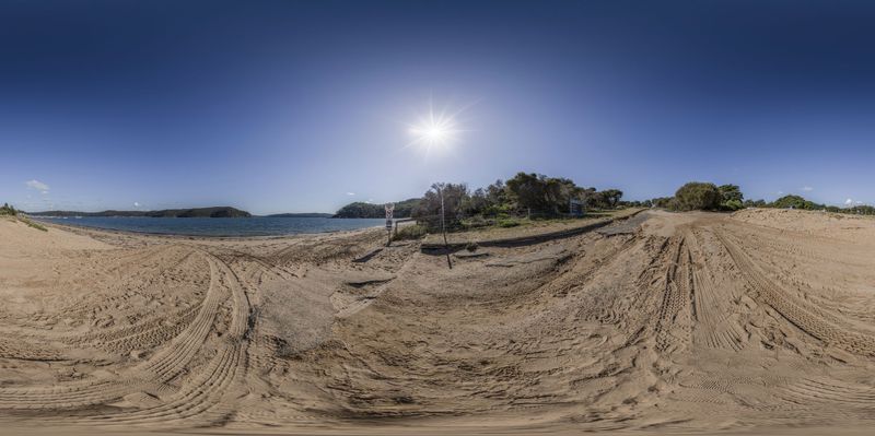 Coastal Landscape with Clear Sky and Open Space HDRi Maps and Backplates