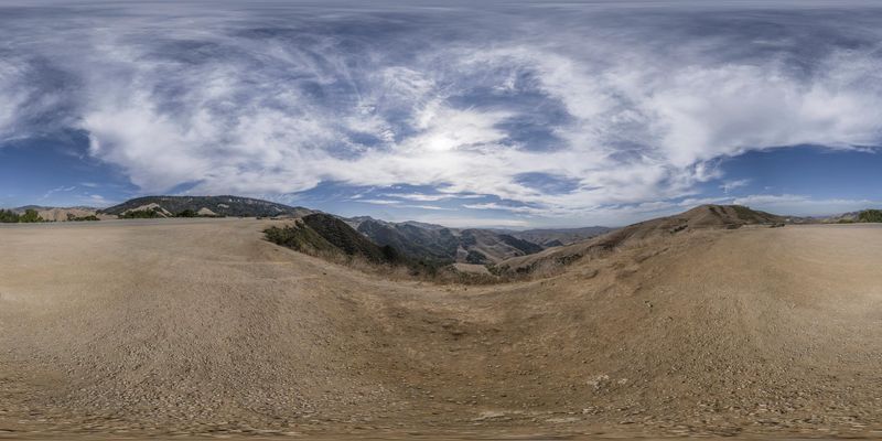 Aerial View of Mountain Range and Open Spaces HDRi Maps and Backplates
