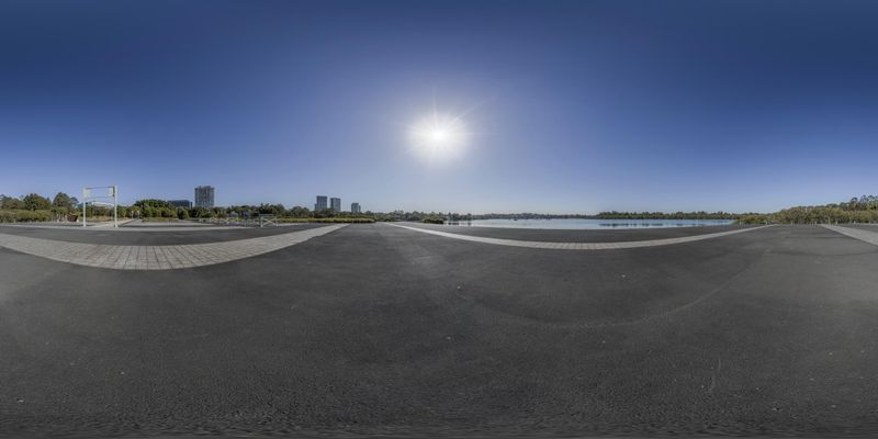 Coastal Landscape with Open Space and Clear Sky HDRi Maps and Backplates