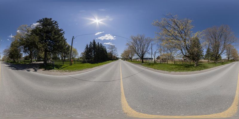 Straight Down the Road in Ontario, Canada HDRi Maps and Backplates