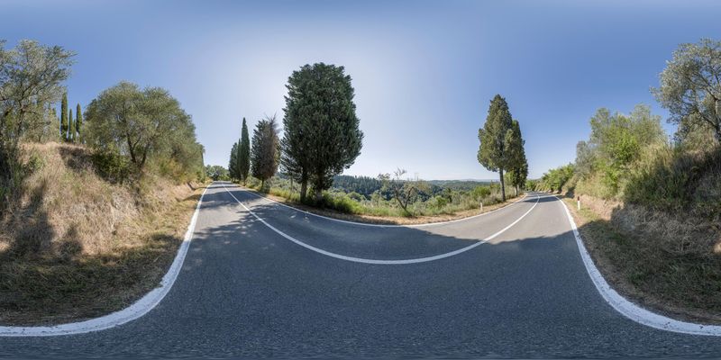 Tuscan Road in Italy HDRi Maps and Backplates
