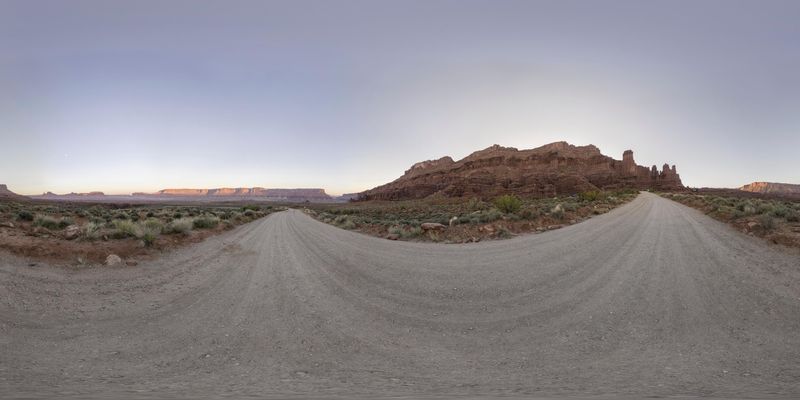 Utah Desert Road at Dawn HDRi Maps and Backplates