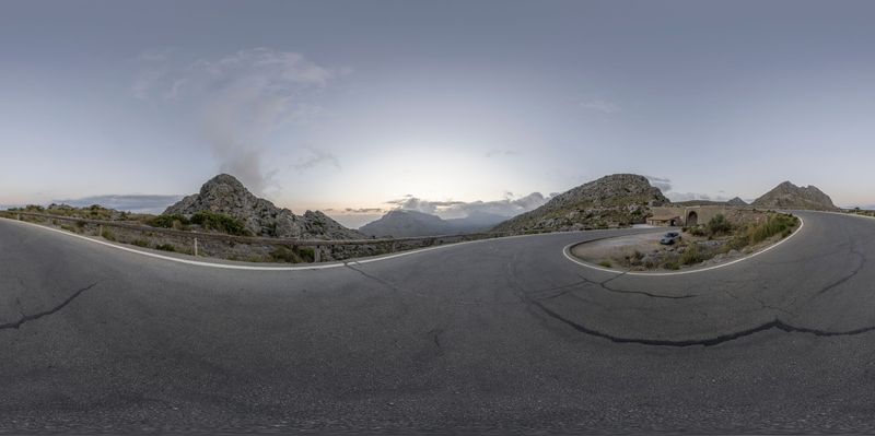 Majestic Majorca: Aerial Views of Roads and Armco Barriers HDRi Maps ...