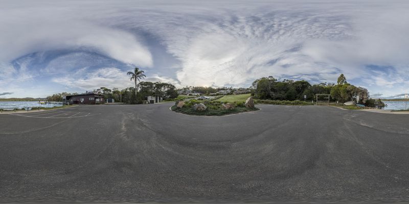 Coastal View of City with Green Vegetation and Open Spaces HDRi Maps ...