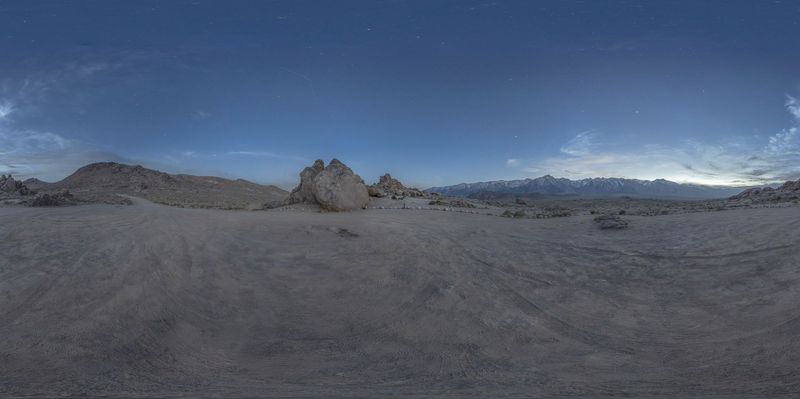 Exploring the Night: Milky Way Over Alabama Hills HDRi Maps and Backplates