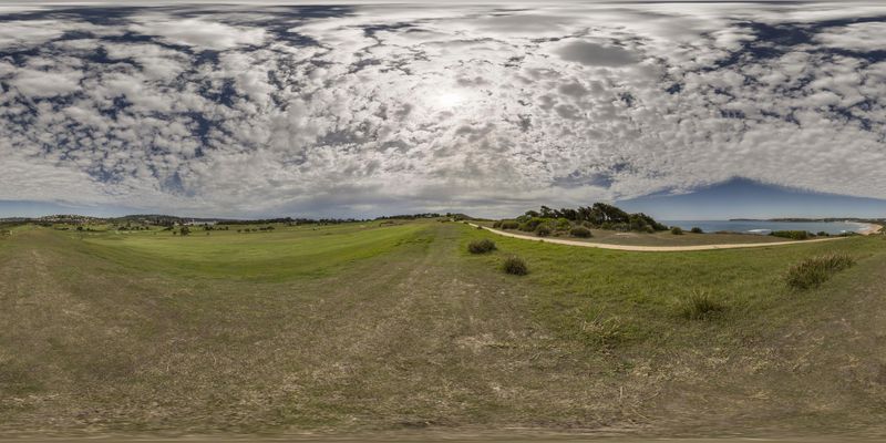 Lush Green Landscape with Cumulus Clouds HDRi Maps and Backplates