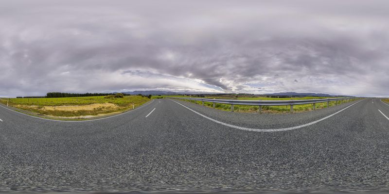 Rural Road in a Green Field - HDRi Maps and Backplates