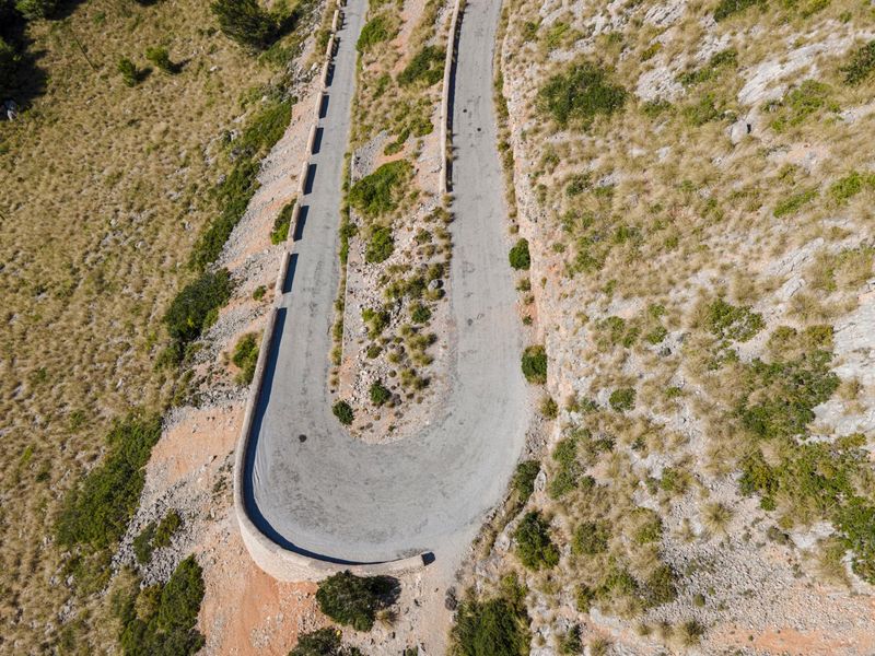 Aerial View of Mallorca Spain on an Elevated Road HDRi Maps and Backplates