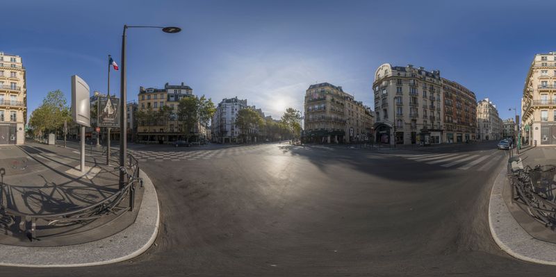 Parisian Dawn at a Town Square HDRi Maps and Backplates