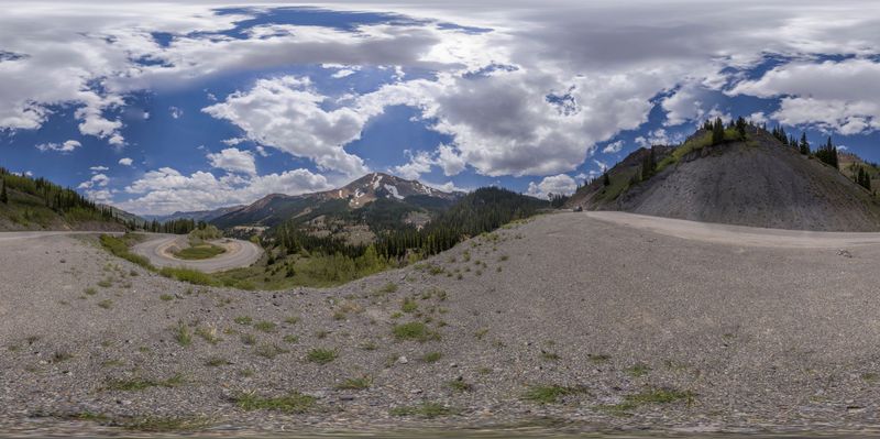 Scenic Road in Colorado's Mountain Range HDRi Maps and Backplates