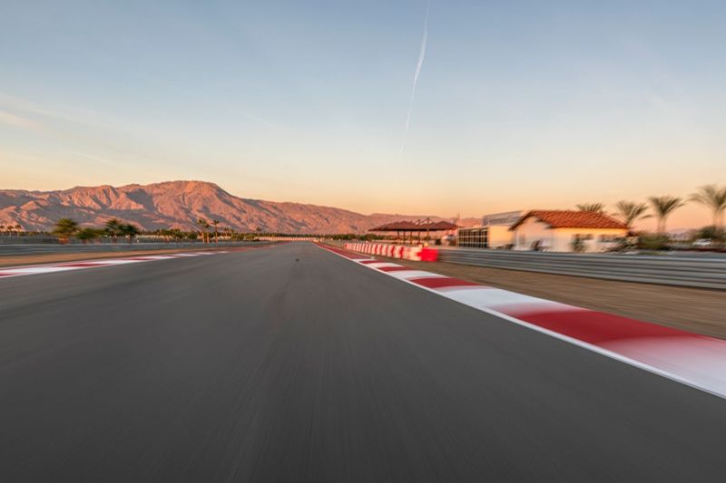 Asphalt Curve on a Race Track at Dawn in the USA HDRi Maps and Backplates