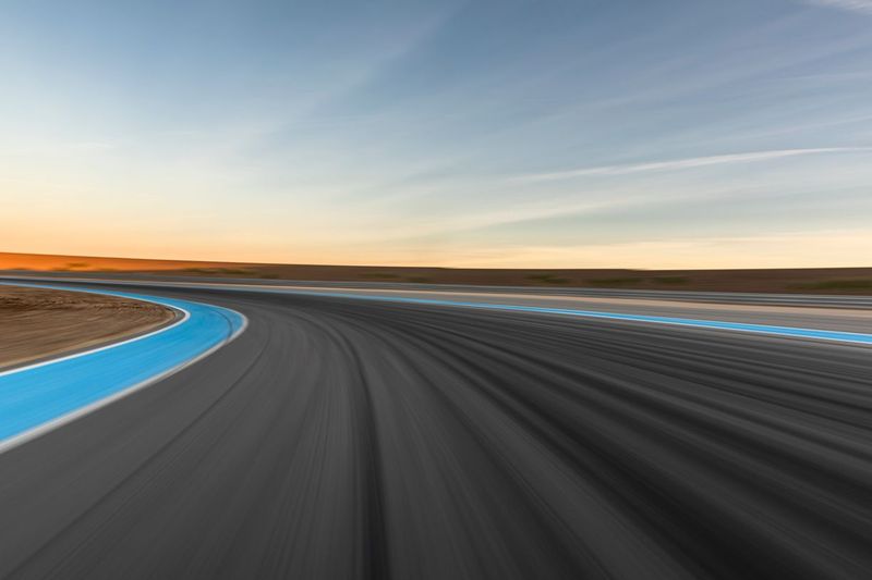 Asphalt Race Track Curve in the USA