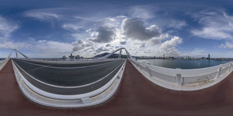 Asphalt Road in Barcelona, Spain HDRi Maps and Backplates