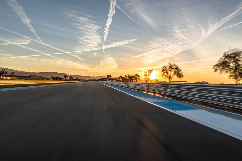 Asphalt Road Curve at Dawn in the USA HDRi Maps and Backplates