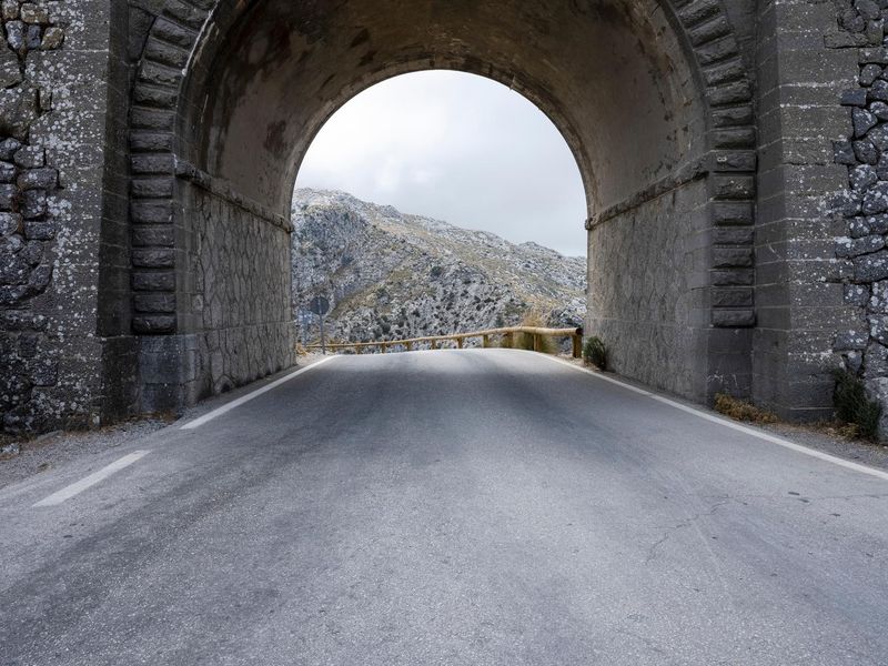 Asphalt Road in Europe: A Natural Landscape View HDRi Maps and Backplates