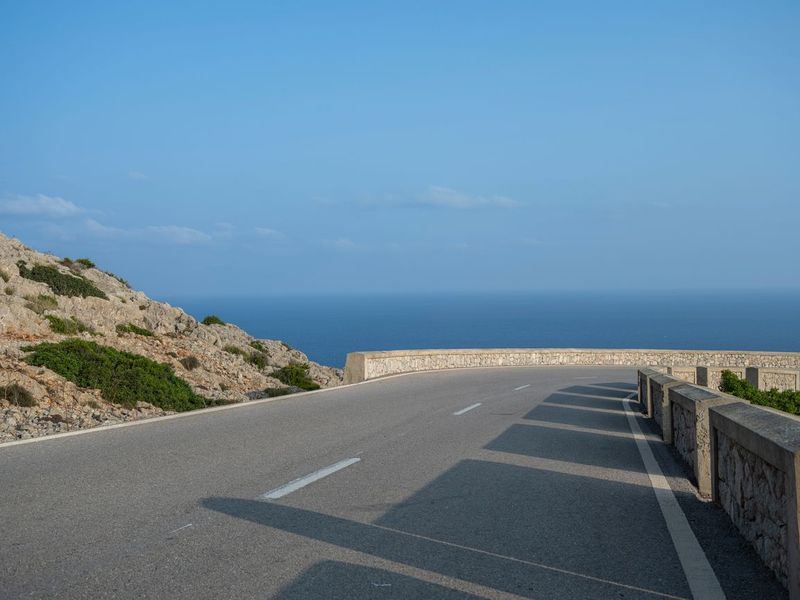Asphalt Road in Majorca with Coastal View HDRi Maps and Backplates