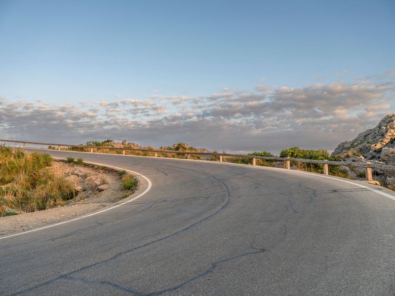 Asphalt Road in Majorca at Dawn HDRi Maps and Backplates