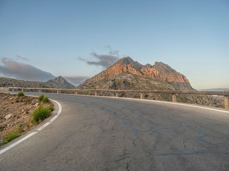 Asphalt Road in Majorca at Dawn, Spain HDRi Maps and Backplates