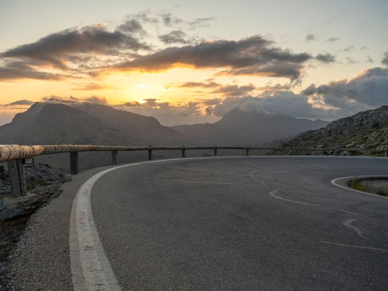 Asphalt Road in Majorca, Spain at Dawn HDRi Maps and Backplates