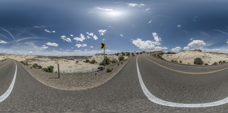 Asphalt Road in Rural Utah - HDRi Maps and Backplates