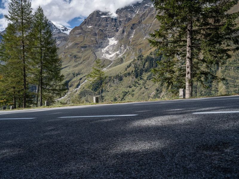 Asphalt Road through Austrian Mountains HDRi Maps and Backplates