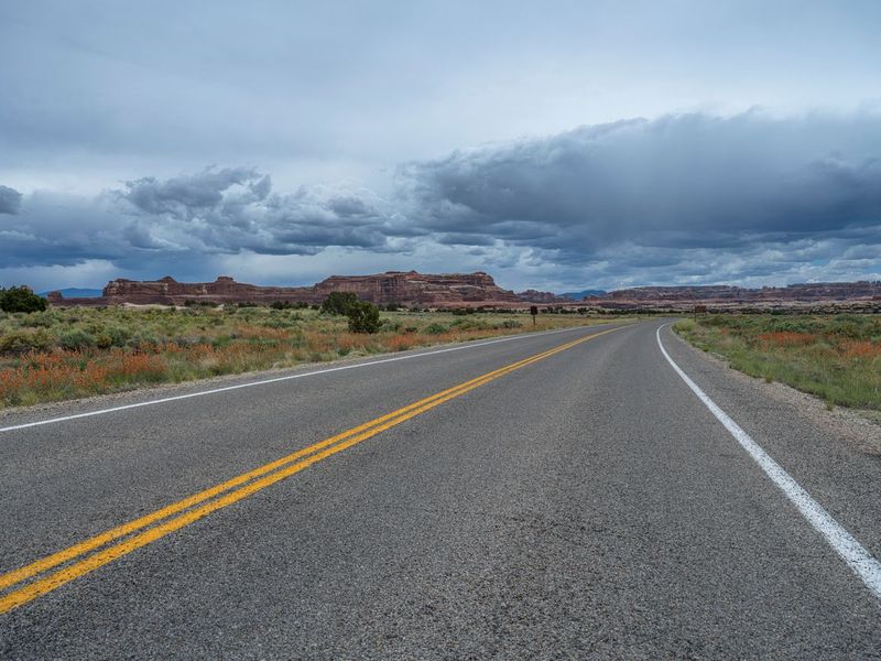 Asphalt Road in Utah's Canyon Landscape HDRi Maps and Backplates