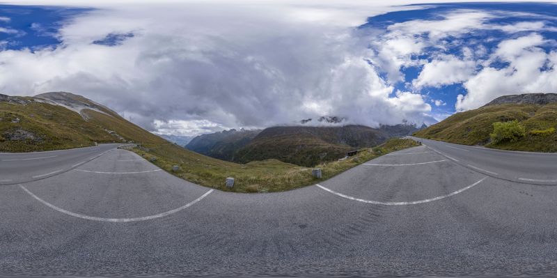 Austria: A Gloomy Day on the Mountain Road with Clouds HDRi Maps and ...