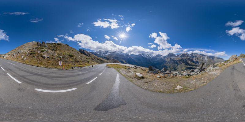 Austria Landscape: Straight Roads and Clear Sky HDRi Maps and Backplates