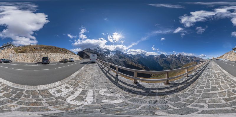 Austria Mountain Highway: An Elevated View HDRi Maps and Backplates