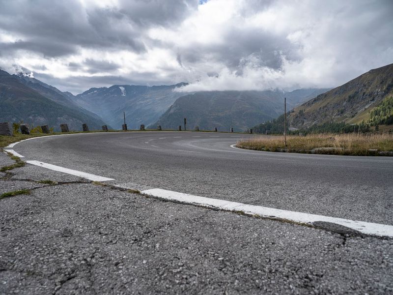 Austria Mountain Road: A Curved Landscape HDRi Maps and Backplates