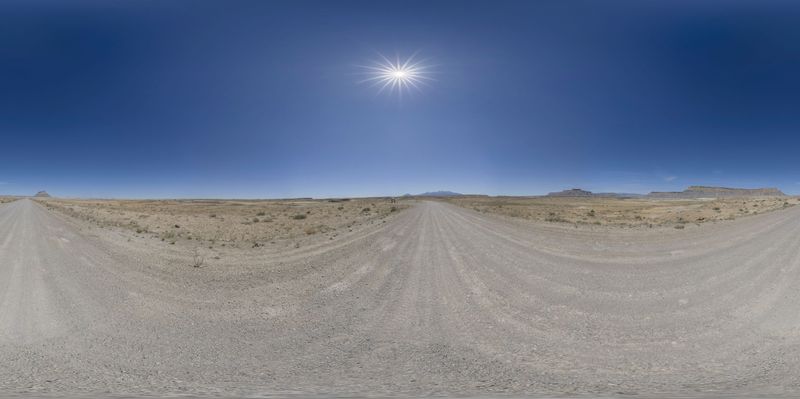 Straight Down the Road in Utah, USA HDRi Maps and Backplates