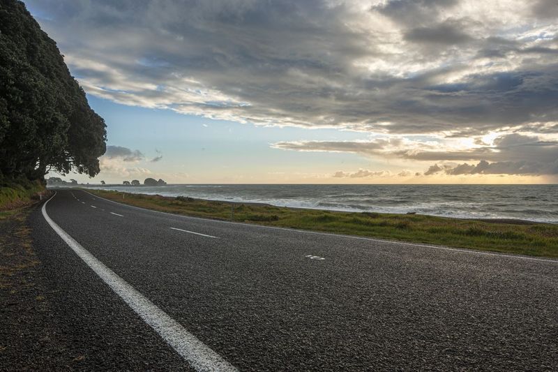 Scenic Coastal Road at Dawn HDRi Maps and Backplates