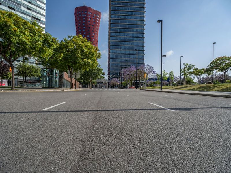 Barcelona's Straight Road: An Urban Cityscape HDRi Maps and Backplates