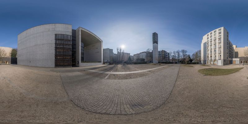 Berlin Architecture: A Clear Sky Urban Oasis HDRi Maps and Backplates