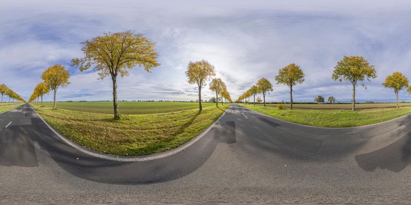 Berlin, Germany: Asphalt Roads and a Cloudy Sky HDRi Maps and Backplates